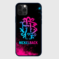 Чехол iPhone 12 Pro Nickelback - neon gradient
