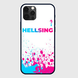 Чехол iPhone 12 Pro Hellsing neon gradient style: символ сверху