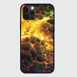 Чехол для iPhone 12 Pro Разлом плит из лавы, цвет: 3D-черный