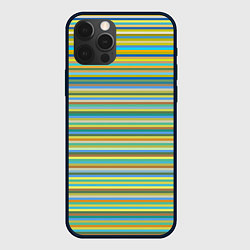 Чехол iPhone 12 Pro Горизонтальные разноцветные полосы
