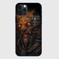 Чехол iPhone 12 Pro Baldurs Gate 3 logo demon