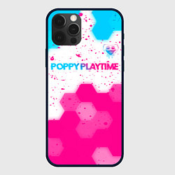 Чехол iPhone 12 Pro Poppy Playtime neon gradient style: символ сверху