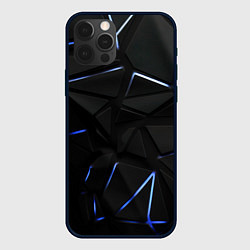 Чехол iPhone 12 Pro Black texture neon line