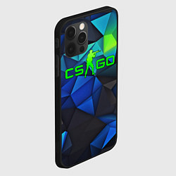 Чехол для iPhone 12 Pro CSGO blue abstract, цвет: 3D-черный — фото 2