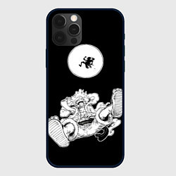 Чехол для iPhone 12 Pro Луффи и гир 5 на луне, цвет: 3D-черный
