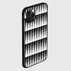 Чехол для iPhone 12 Pro Объемная полосатая геометрия, цвет: 3D-черный — фото 2