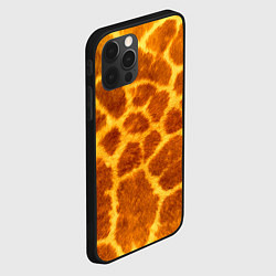 Чехол для iPhone 12 Pro Шкура жирафа - текстура, цвет: 3D-черный — фото 2