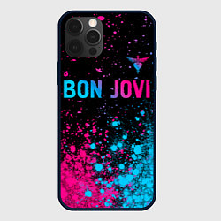 Чехол iPhone 12 Pro Bon Jovi - neon gradient: символ сверху