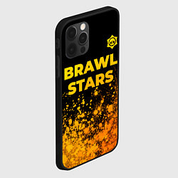 Чехол для iPhone 12 Pro Brawl Stars - gold gradient: символ сверху, цвет: 3D-черный — фото 2