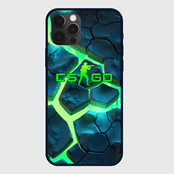 Чехол iPhone 12 Pro CS GO green texture logo