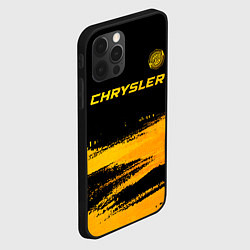 Чехол для iPhone 12 Pro Chrysler - gold gradient: символ сверху, цвет: 3D-черный — фото 2