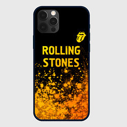 Чехол iPhone 12 Pro Rolling Stones - gold gradient: символ сверху