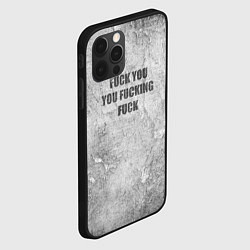 Чехол для iPhone 12 Pro F*ck you you F*cking F*ck на стене, цвет: 3D-черный — фото 2