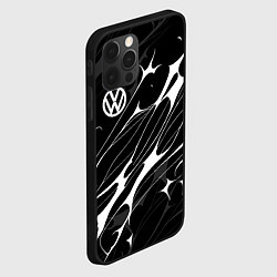 Чехол для iPhone 12 Pro Volkswagen - острые линии, цвет: 3D-черный — фото 2