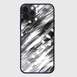 Чехол iPhone 12 Pro Черно-белые штрихи