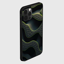 Чехол для iPhone 12 Pro Объемная темная текстура, цвет: 3D-черный — фото 2