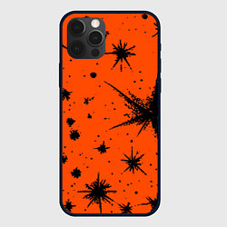 Чехол для iPhone 12 Pro Огненный оранжевый абстракция, цвет: 3D-черный