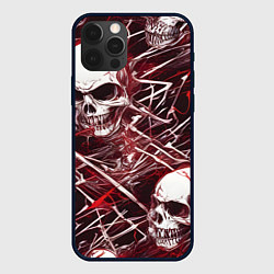 Чехол для iPhone 12 Pro Красные скелетоны, цвет: 3D-черный