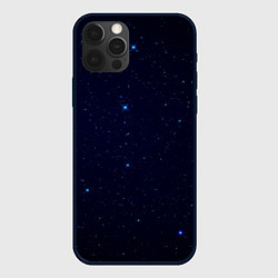 Чехол iPhone 12 Pro Тёмный космос и синие звёзды