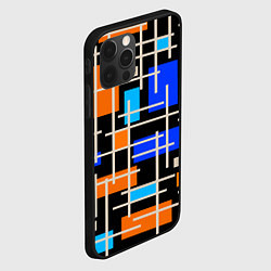 Чехол для iPhone 12 Pro Разноцветная прямоугольная абстракция, цвет: 3D-черный — фото 2