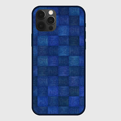 Чехол для iPhone 12 Pro Джинсовая клетка, цвет: 3D-черный