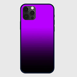 Чехол iPhone 12 Pro Градиент фиолетово-чёрный