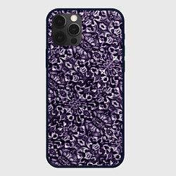 Чехол iPhone 12 Pro Фиолетовый паттерн узоры