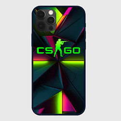 Чехол для iPhone 12 Pro CS GO green neon, цвет: 3D-черный