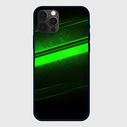Чехол для iPhone 12 Pro Green line, цвет: 3D-черный