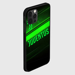 Чехол для iPhone 12 Pro Juventus green line, цвет: 3D-черный — фото 2