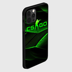 Чехол для iPhone 12 Pro CSGO green abstract lines, цвет: 3D-черный — фото 2