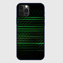 Чехол для iPhone 12 Pro Green abstract texture, цвет: 3D-черный