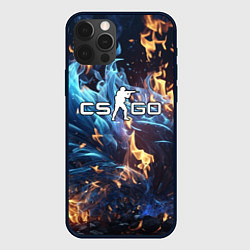 Чехол iPhone 12 Pro Сounter-strike в синем огне