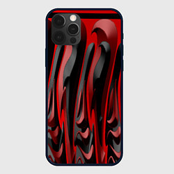 Чехол для iPhone 12 Pro Пластик красно-черный, цвет: 3D-черный