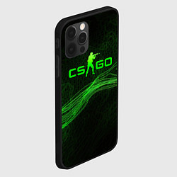 Чехол для iPhone 12 Pro CSGO green abstract, цвет: 3D-черный — фото 2