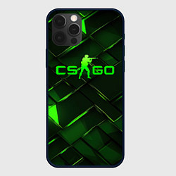 Чехол iPhone 12 Pro CSGO green abstract elements