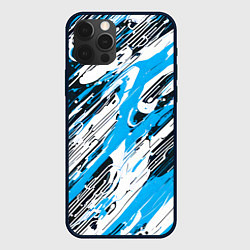 Чехол iPhone 12 Pro Спонтанные брызги голубые