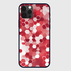 Чехол iPhone 12 Pro Кибер Hexagon Красный