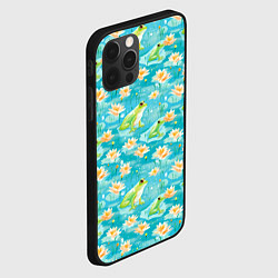 Чехол для iPhone 12 Pro Кувшинки и лягушки, цвет: 3D-черный — фото 2