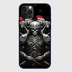 Чехол для iPhone 12 Pro Скелет японского самурая, цвет: 3D-черный