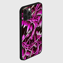 Чехол для iPhone 12 Pro Розовые кислотные клыки, цвет: 3D-черный — фото 2