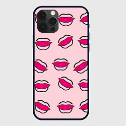 Чехол для iPhone 12 Pro Силуэт губы, цвет: 3D-черный
