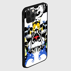 Чехол для iPhone 12 Pro Паттерн из черепов - поп-арт, цвет: 3D-черный — фото 2