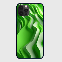 Чехол iPhone 12 Pro Зеленые объемные полосы