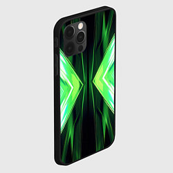 Чехол для iPhone 12 Pro Зеленые зеркальные плиты, цвет: 3D-черный — фото 2