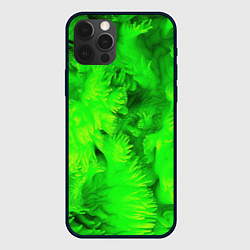Чехол iPhone 12 Pro Green abstract texture