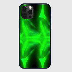 Чехол iPhone 12 Pro Black green abstract