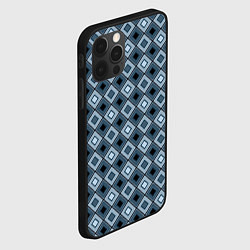 Чехол для iPhone 12 Pro Геометрический узор в серо-голубом цвете, цвет: 3D-черный — фото 2