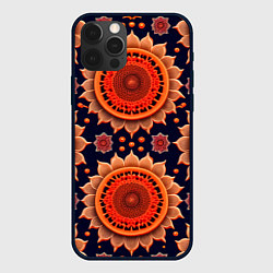 Чехол для iPhone 12 Pro Солнце в виде узора, цвет: 3D-черный