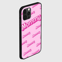 Чехол для iPhone 12 Pro Мамочка в стиле барби - паттерн розовый, цвет: 3D-черный — фото 2